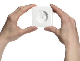 Fototapeta premium hands and socket