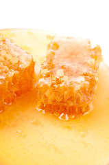 Close-up of honeycomb pieces