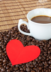 paper heart and coffee