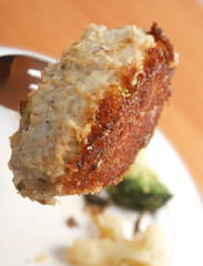 Cutlets in a plate with vegetables