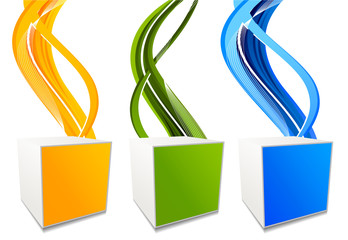 Set of banners with cubes