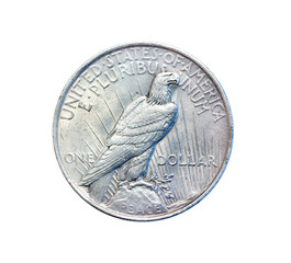 Old antique coin. One U.S. dollar in 1923 © maxoidos