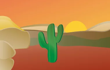 Deurstickers Wilde Westen Woestijn: Een woestijnlandschap.