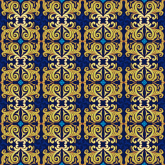 Ornamental pattern gold and blue