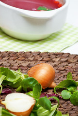 onion and fresh herbs