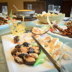 High-grade Chinese food on restaurant