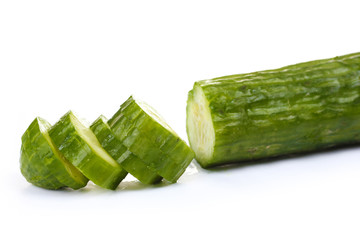 fresh cucumber isolated on white