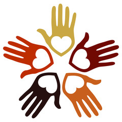 United loving hands vector.