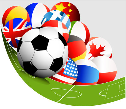 Abstract football background with flags