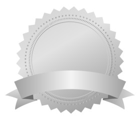 Blank award silver emblem, vector illustration