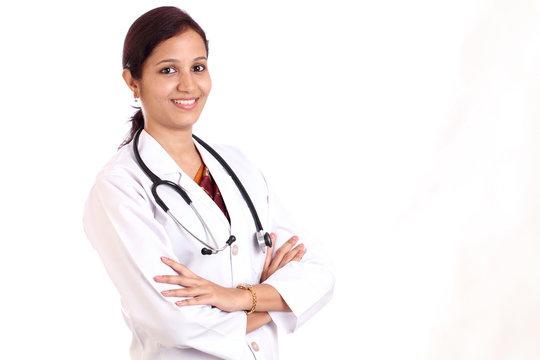 Confident  indian female doctor