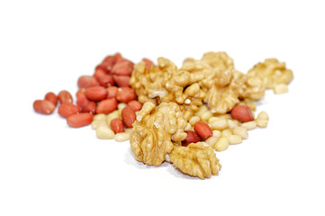 Walnuts, peanut and pine nut