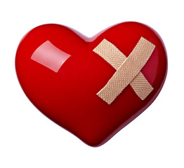 heart shape love bandage hurt
