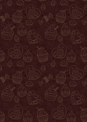Materiał do szycia Seamless pattern with cakes