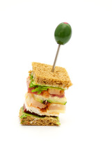 Snack of Classical BLT Club Sandwich