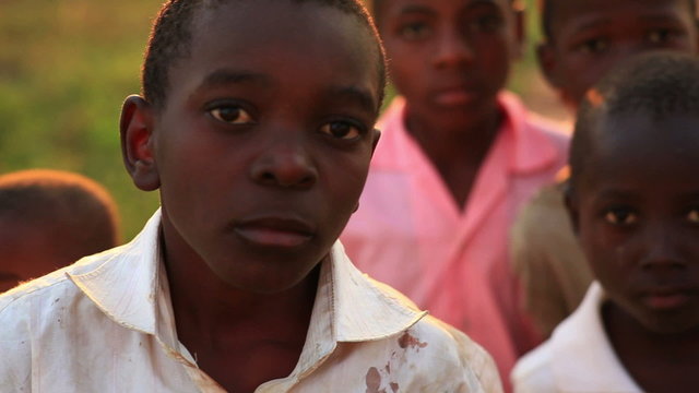 Boys, children looking at the camera in Africa.