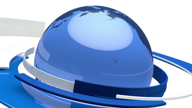 Earth Globe Animation (3D Blue Glass World)