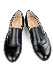 a pair of stylish classic black shoes