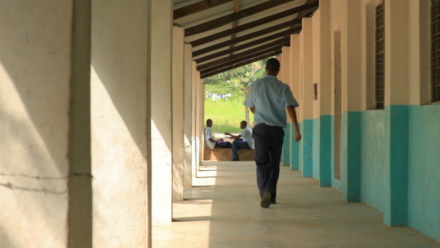Boys studying at school in Kenya.