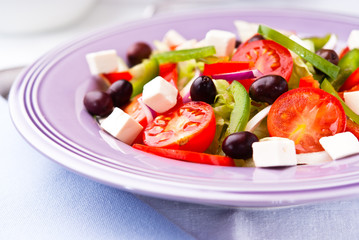 Mediterranean style salad with feta cheese