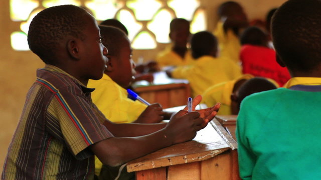 Classroom scene in a school in Kenya.