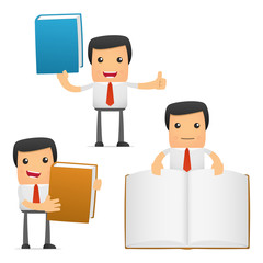 set of funny cartoon manager