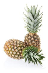 Pineapples on white, clipping path included