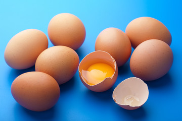 eggs over blue