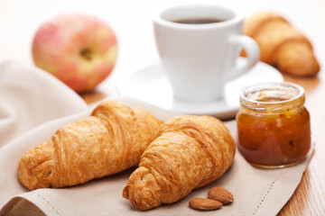 croissant with jam for breakfast