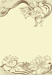 Template for decorative floral card