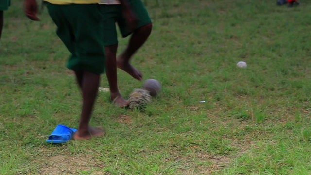 Boys playing during recess at school in Kenya.