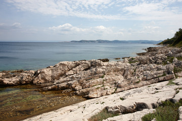 Fototapeta na wymiar Piaszczysta plaża z Istria, Chorwacja