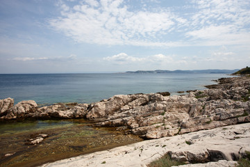 Felsiger Strand von Istrien, Kroatien