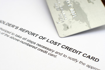 Fototapeta premium Report of lost credit card