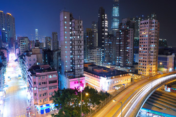 Fototapeta na wymiar night city Hong Kong