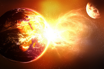 explosion planète terre