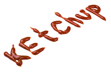 ketchup on white background