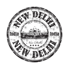 New Delhi grunge rubber stamp