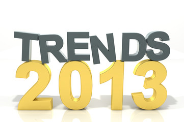 Schriftzug Trends 2013 gold