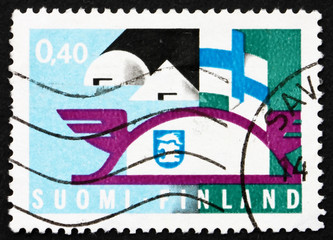 Postage stamp Finland 1969 Emblems and Flag