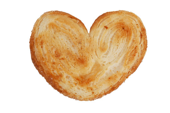 Puff pastry in the shape of a heart