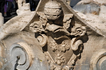 Naklejka premium Stemma Papale, Fontana della Barcaccia, Roma