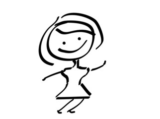 vector illustration of funny girl isolated on white