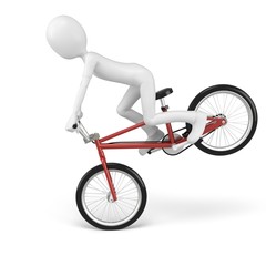 3d man with generic stunt bike
