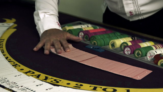 Card Shuffling Trick At A Casino.