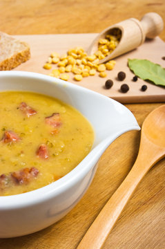 Traditional fresh pea soup