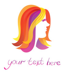 abstract beauty  logo with woman face