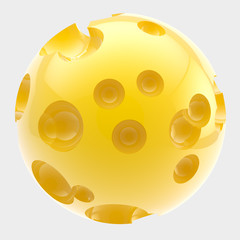 Cheese planet: sphere made of cheese
