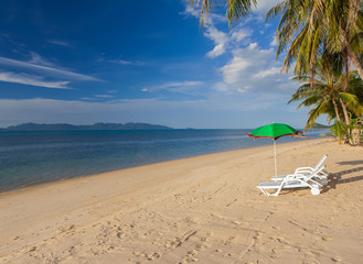 Bench on the beach in thailand