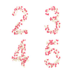 Valentine day love alphabet made of hearts